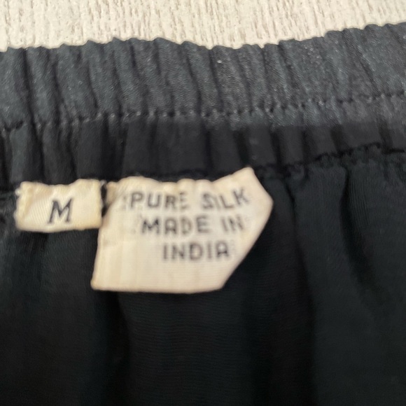 Black Pure Silk & Sequined Maxi Straight Lined Skirt. Sz M. Like New - Picture 7 of 10